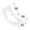 Rozměry KLR 3 úhelníku 135° 90x90x65x2,5 mm