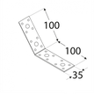 Rozměry KLR 4 úhelníku 135° 100x100x35x2,5 mm