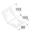 Rozměry KLR 5 úhelníku 135° 105x105x90x2,5 mm
