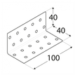 Rozměry KM14 - úhelníku montážního 40x40x100x2,0 mm
