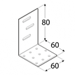 Rozměry KMR 2 - úhelníku montážního stavitelného, pravého 60x80x60x2,0 mm