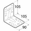 Rozměry KP21 - úhelníku s prolisem 105x105x90x2,5 mm