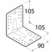 Rozměry KPS 2 - úhelníku s prolisem 105x105x90x1,5 mm