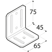 Rozměry KR 3 - úhelníku stavitelného 75x45x65x4,0 mm