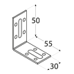 Rozměry KRD 1 - úhelníku stavitelného 50x55x30x2,0 mm