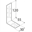 Rozměry KRD 4 - úhelníku stavitelného 120x55x30x2,0 mm