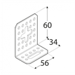Rozměry KRD 6 - úhelníku stavitelného 60x34x56x2,0