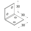Rozměry KS1 - úhelníku širokého 30x30x30x1,5 mm