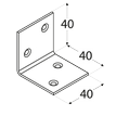 Rozměry KS2 - úhelníku širokého 40x40x40x1,5 mm
