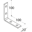 Rozměry KW5 - úhelníku úzkého 100x100x20x4,0 mm