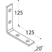 Rozměry KW6 - úhelníku úzkého 125x125x20x4,0 mm