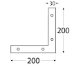 Rozměry NA2 - rohovníku 200x200x30x3,0 mmP