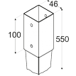 Rozměry patky sloupku PSG45/500 k zarážení