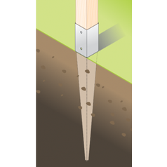 Použití patky sloupku k zarážení PSG