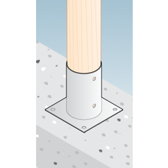 Použití patky sloupku kruhová PSPO