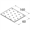 Rozměry PP6 - destičky perforované 160x60x2,0 mm