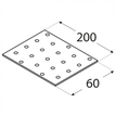Rozměry PP7 - destičky perforované 200x60x2,0 mm
