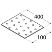 Rozměry PP16 - destičky perforované 400x100x2,0 mm