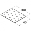 Rozměry PP28 - destičky perforované 40x200x2,0 mm