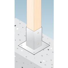 Použití patky sloupku se čtvercovou základnou PSP