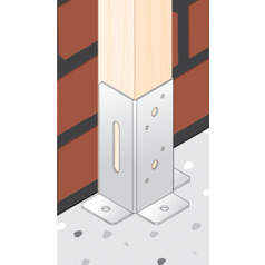 Použití patky sloupku se čtvercovou základnou PSP DX