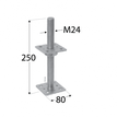 Rozměry patky sloupku stavitelné PSR 80