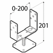 Rozměry PSRT 60-200 patky sloupku 60-200x136x4,0