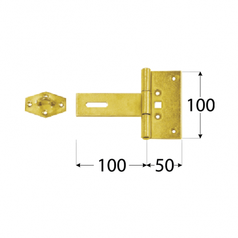 Rozměry ZZBR 150 závěsu zamykacího brankového 150x100x2,0 mm