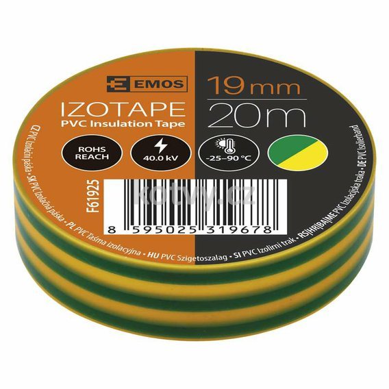 Páska izolační 19mm/20m zel-žlutá (F61925)g