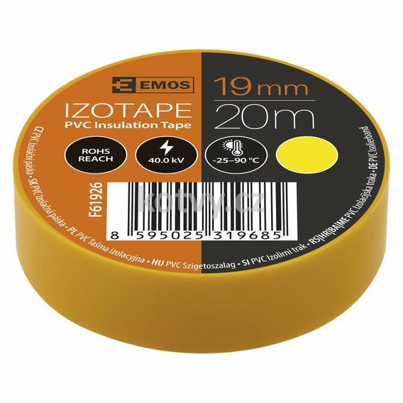Páska izolační 19mm/20m žlutá (F61926)