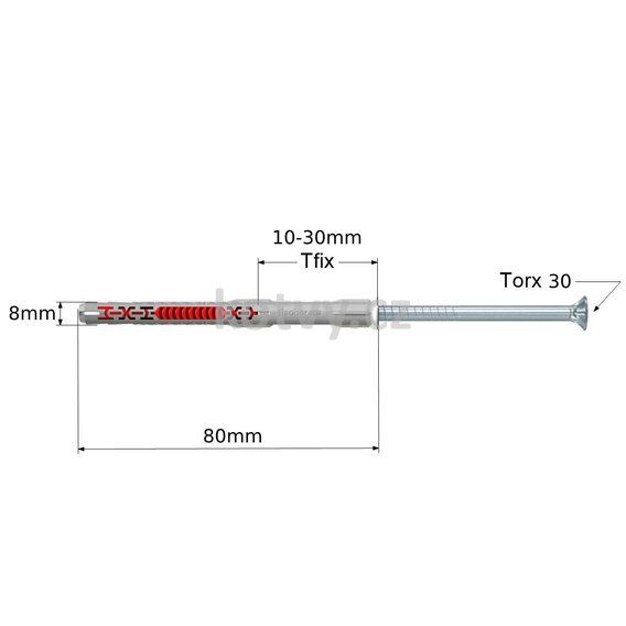 Hmoždinka do dutých cihel DuoXpand 8x80 T