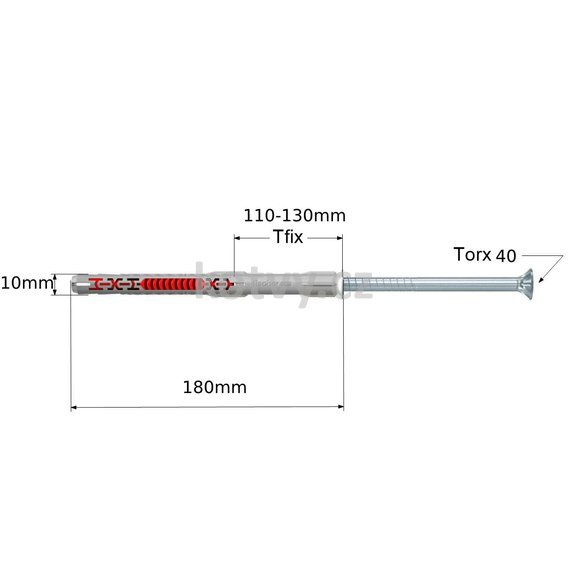 Hmoždinka do dutých cihel DuoXpand 10x180 T