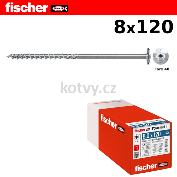 Vrut 8x120 velká talířová hlava