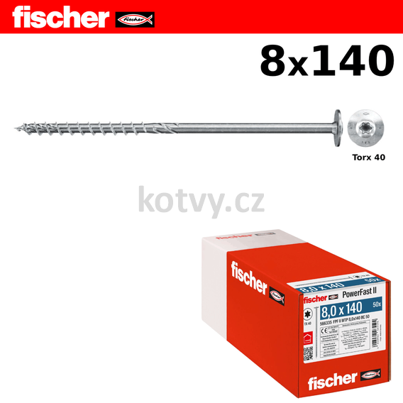 vrut 8x140 velká talířová hlava