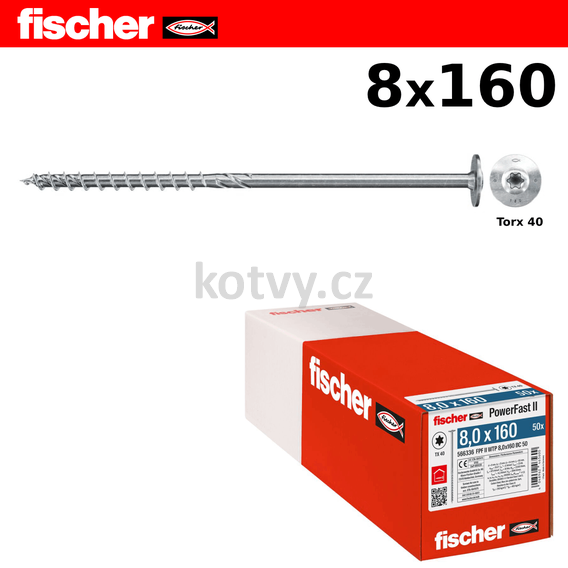 vrut 8x160 velká talířová hlava