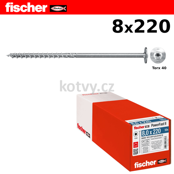 vrut 8x220 s velkou talířovou hlavou