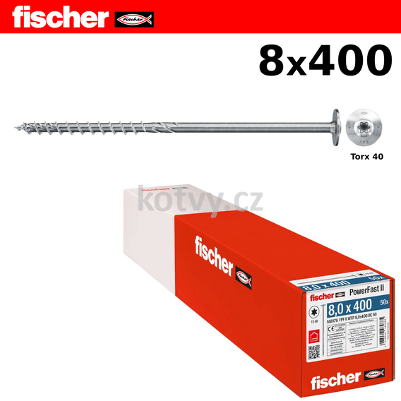 Vrut 8x400 s velkou talířovou hlavou