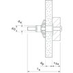 Technický výkres kovové hmoždinky Fischer HM 4x 3-11/32 H s háčkem