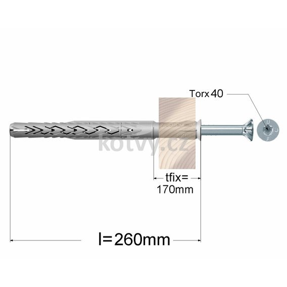 Rámová hmoždinka Fischer SXRL 10X260 T