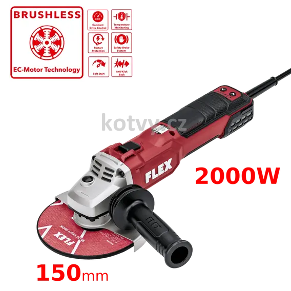 Bezuhlíková úhlová bruska 150mm Flex LBE 20-10 150-EC