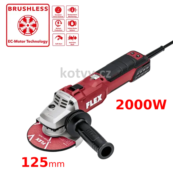Bezuhlíková úhlová bruska Flex LBE 20-11 125-EC