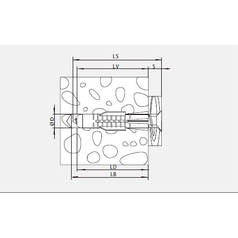 Technický výkres hmoždinky uzlovací UD