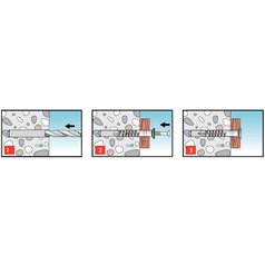 Montáž hmoždinky zatloukací ND S - zápustná hlava