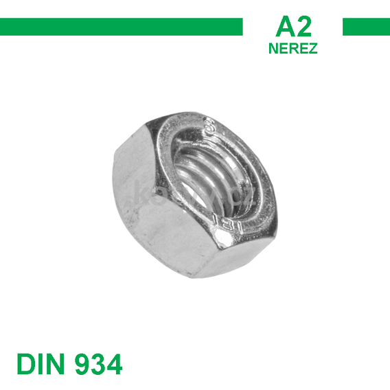 Nerezové šestihranné matice A2 DIN 934