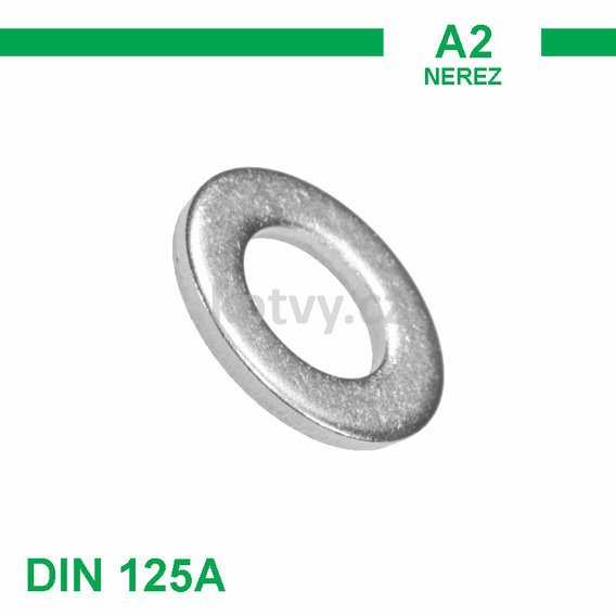 Nerezové ploché podložky DIN 125A
